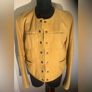 Free People Golden Haze Leather Sheep Suede Jacket